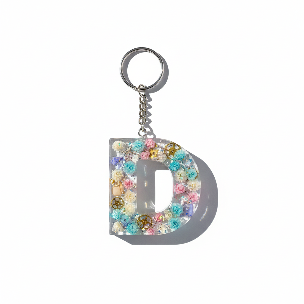 Resin Alphabet Keychain