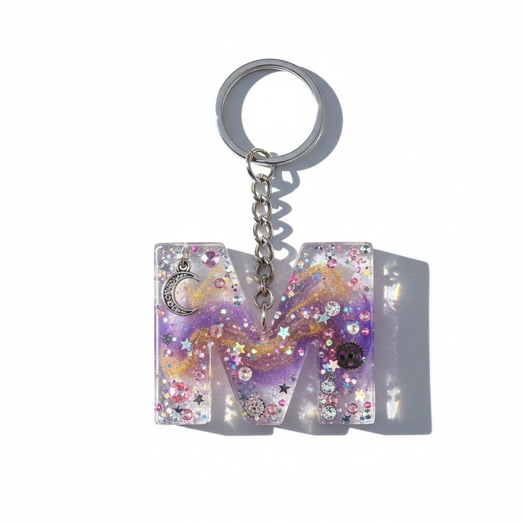 Resin Alphabet Keychain