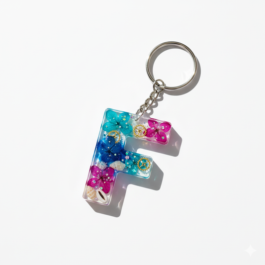 Resin Alphabet Keychain